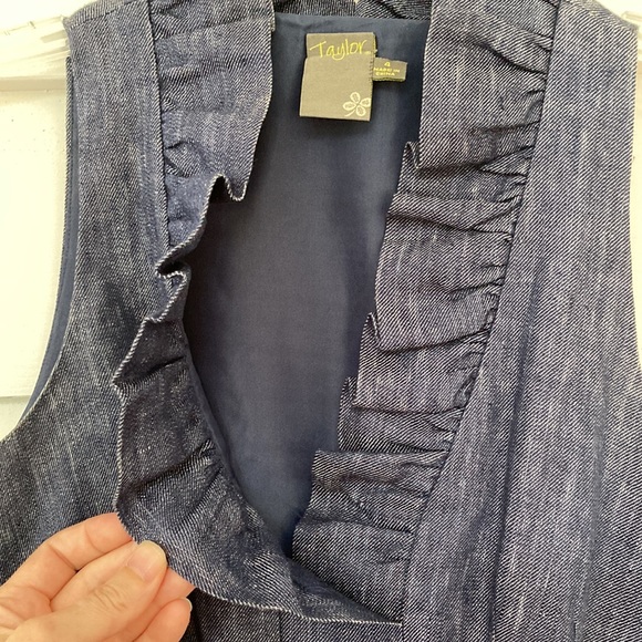 Taylor denim ruffle collar sheath dress - Picture 6 of 6